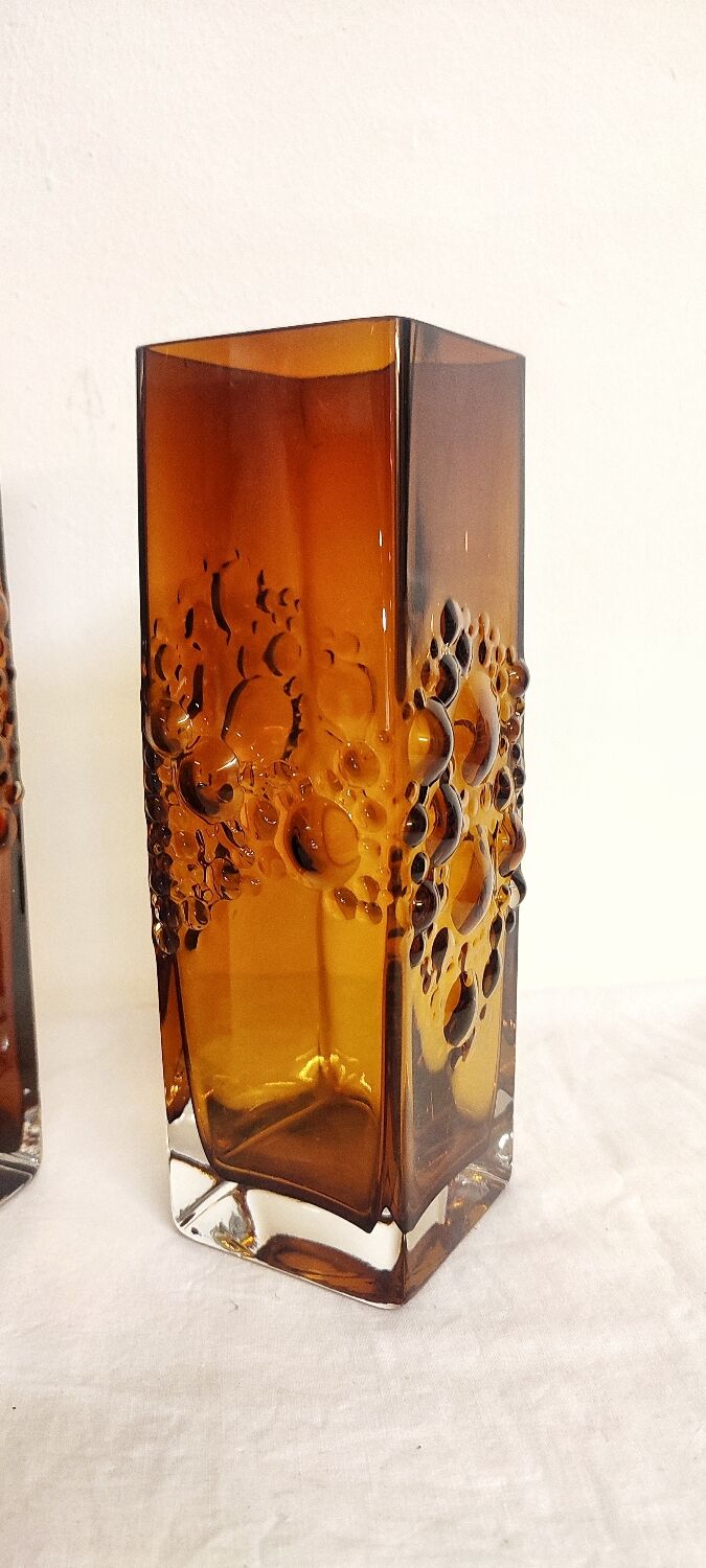 Pair of glass vases Italy 1970s