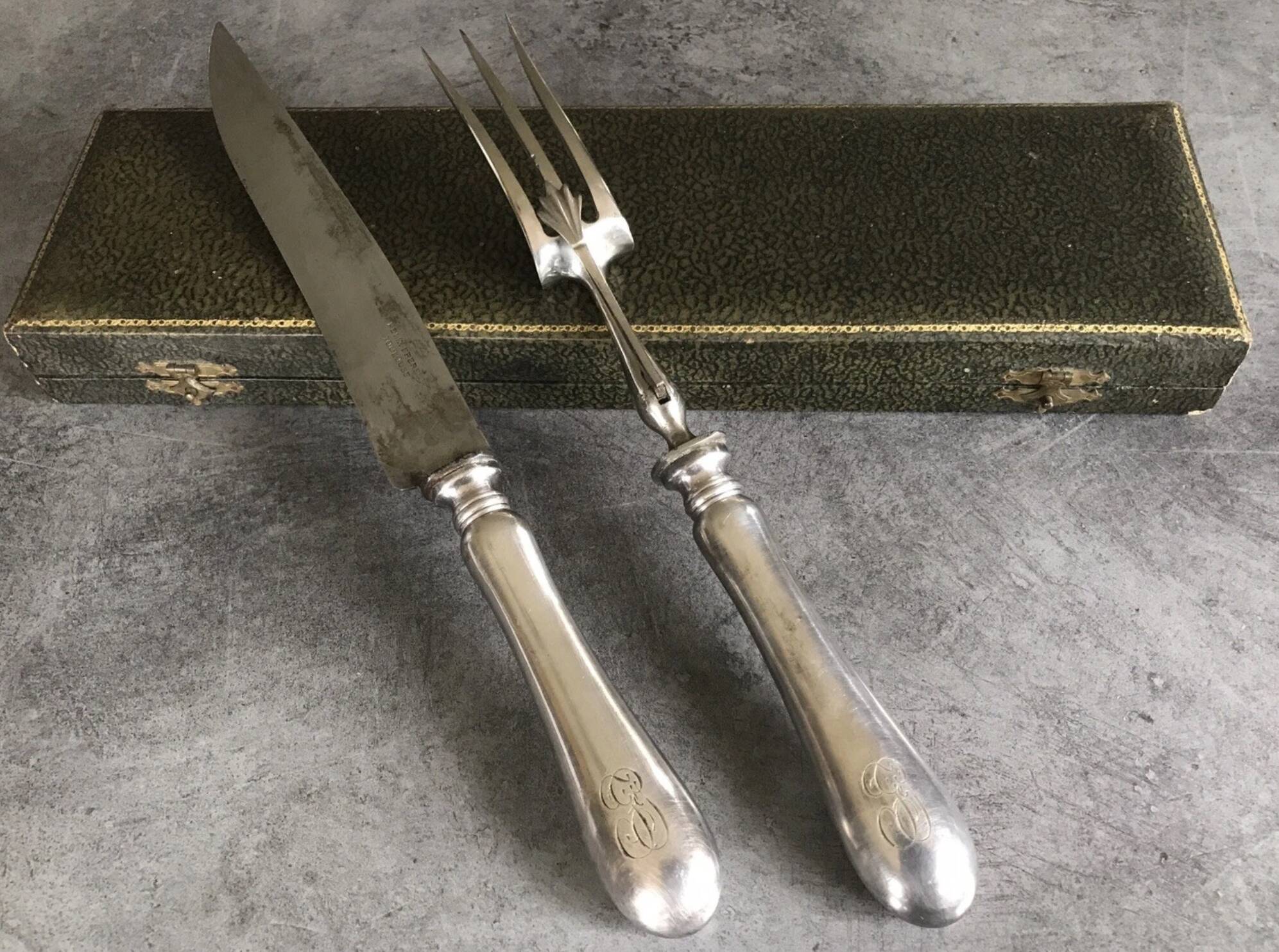 Carving cutlery set for leg of lamb, félix frères silverware