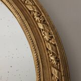 Mirror oval, golden Louis XVI style