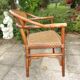 Fauteuil bureau bois courbé et cannage