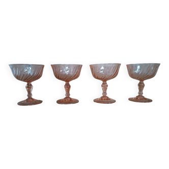 Set of four rosaline champagne glasses