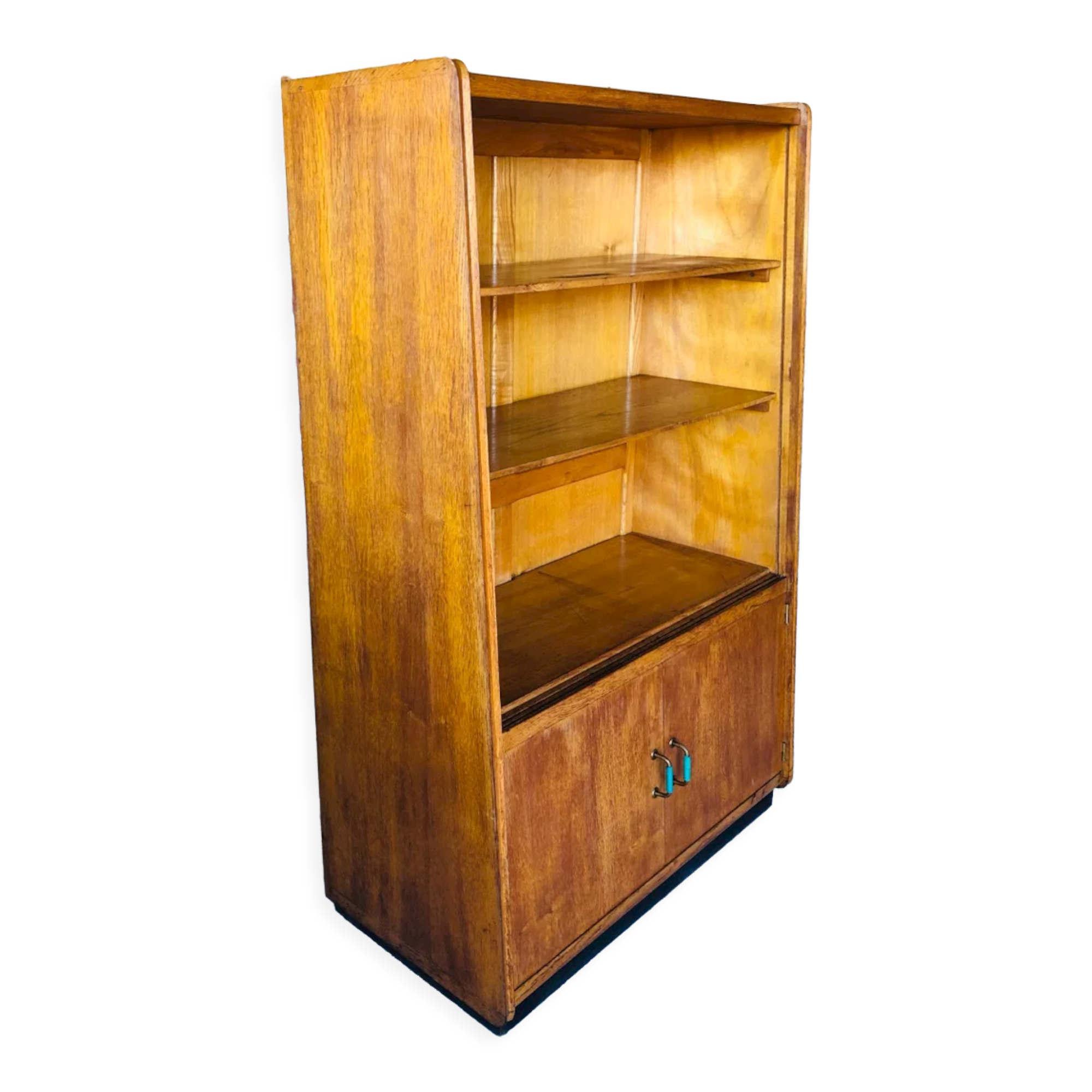 Vintage oak wall storage unit circa 50s