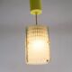 Rectangular suspension lamp in engraved glass from the 70s