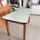 Formica and wood kitchen table