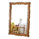 Very large vintage mirror in scrolled solid oak