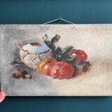 French vintage still life, oil on canvas