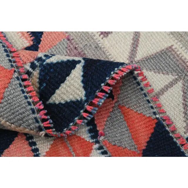 1970s Vintage Turkish Oushak Handmade Wool Cotton Orange Runner Rug 89x319