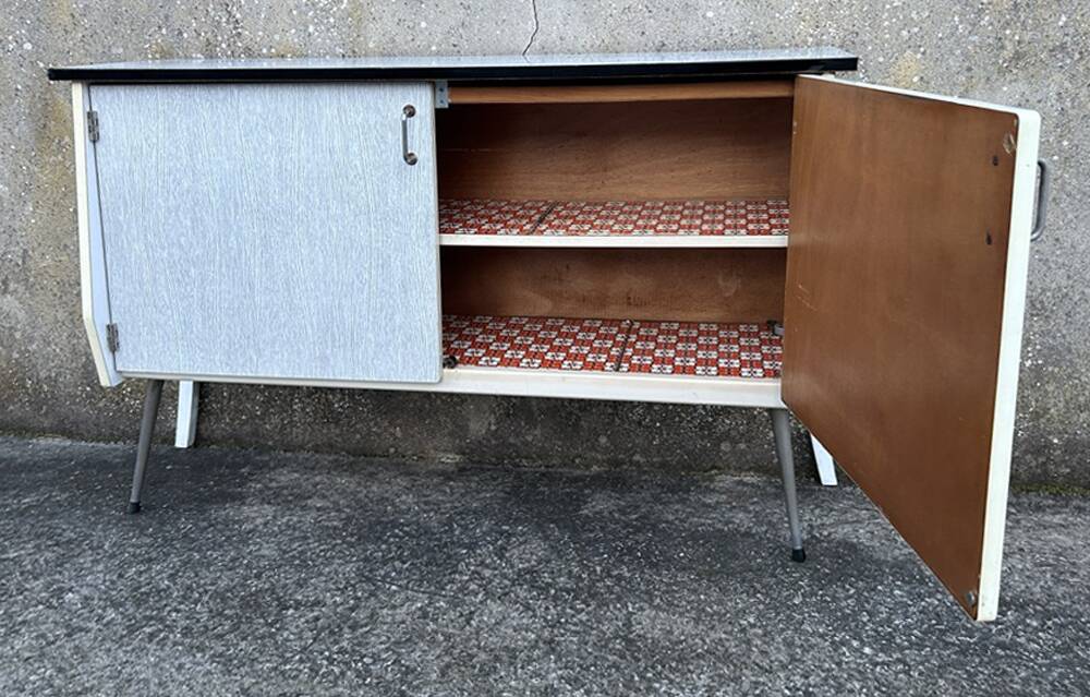 Paire de tables de nuit bois, vintage, années 60