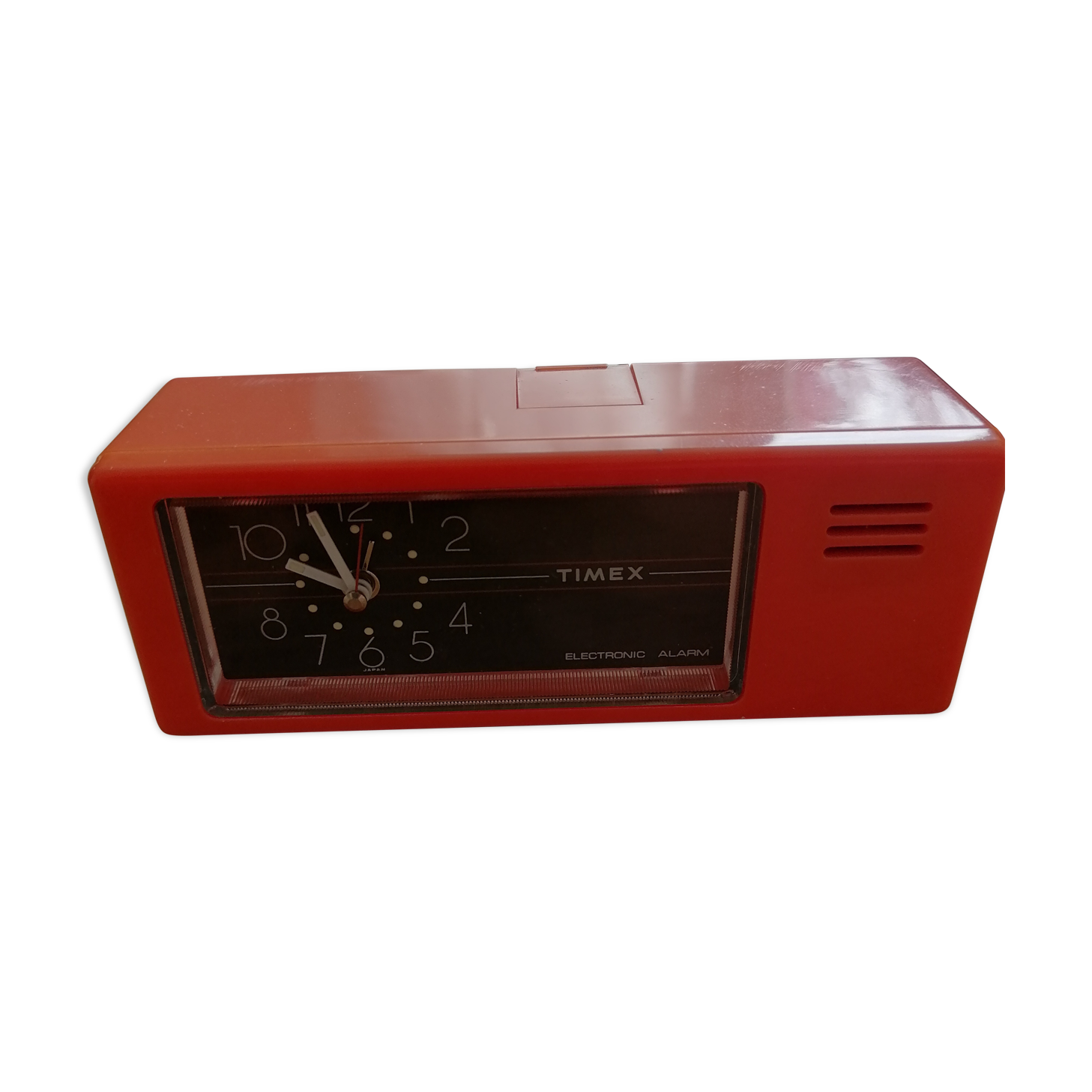 Reveil de voyage orange vintage electronic timex