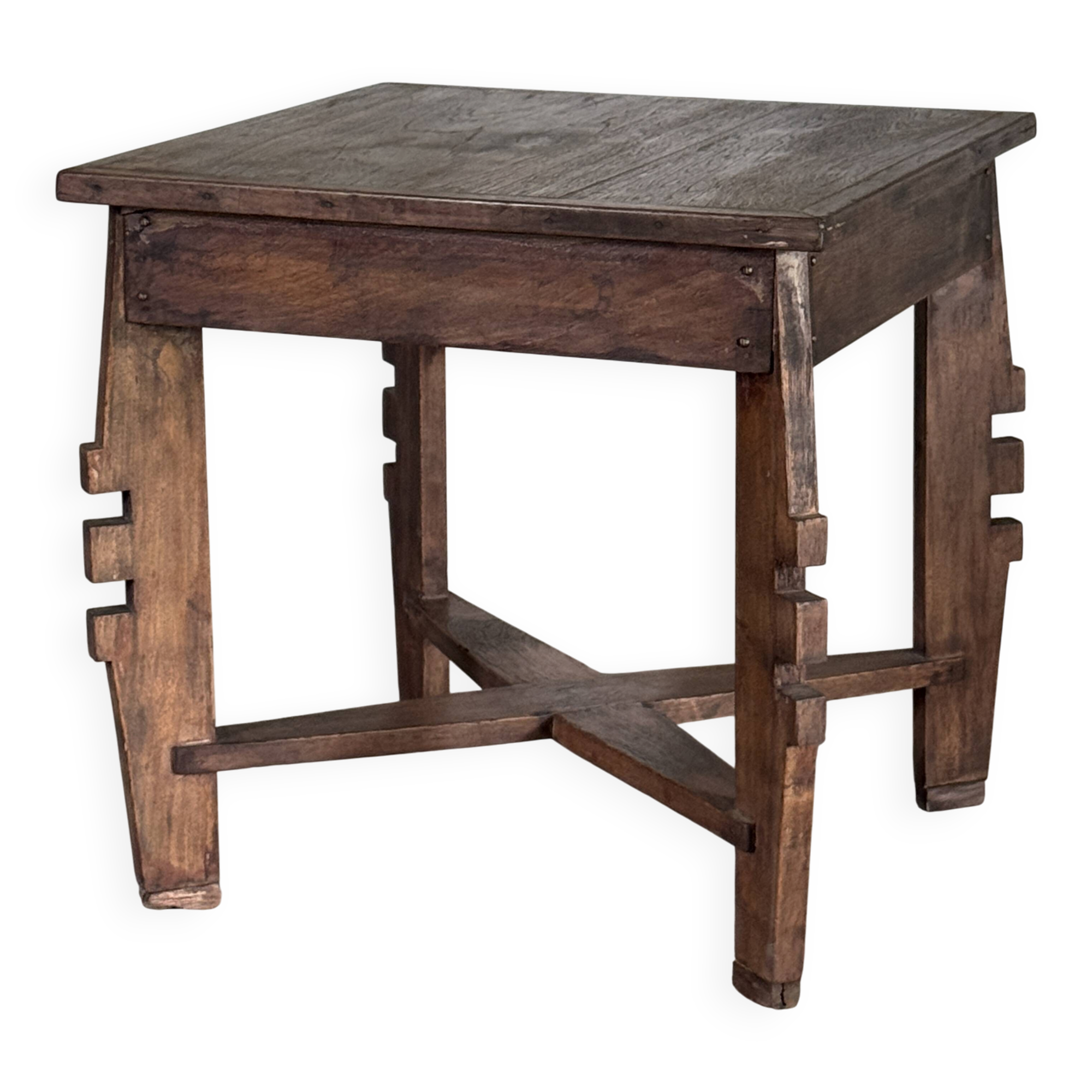 Coffee table, small vintage Indonesian modernist table in teak.