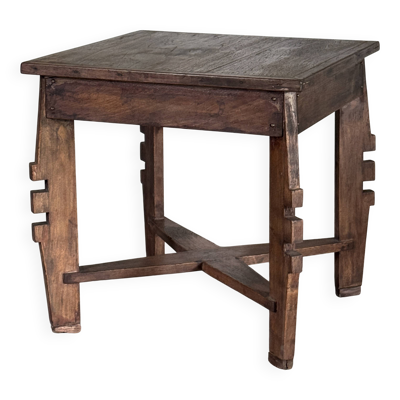 Coffee table, petite table basse indonésienne ancienne moderniste en teck