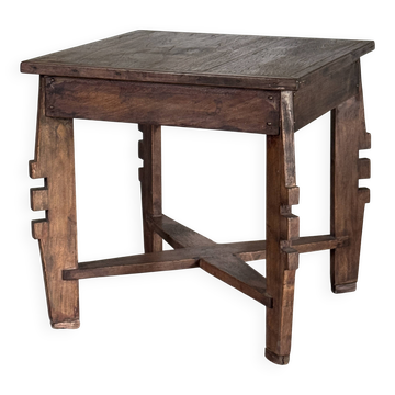Coffee table, small vintage Indonesian modernist table in teak.
