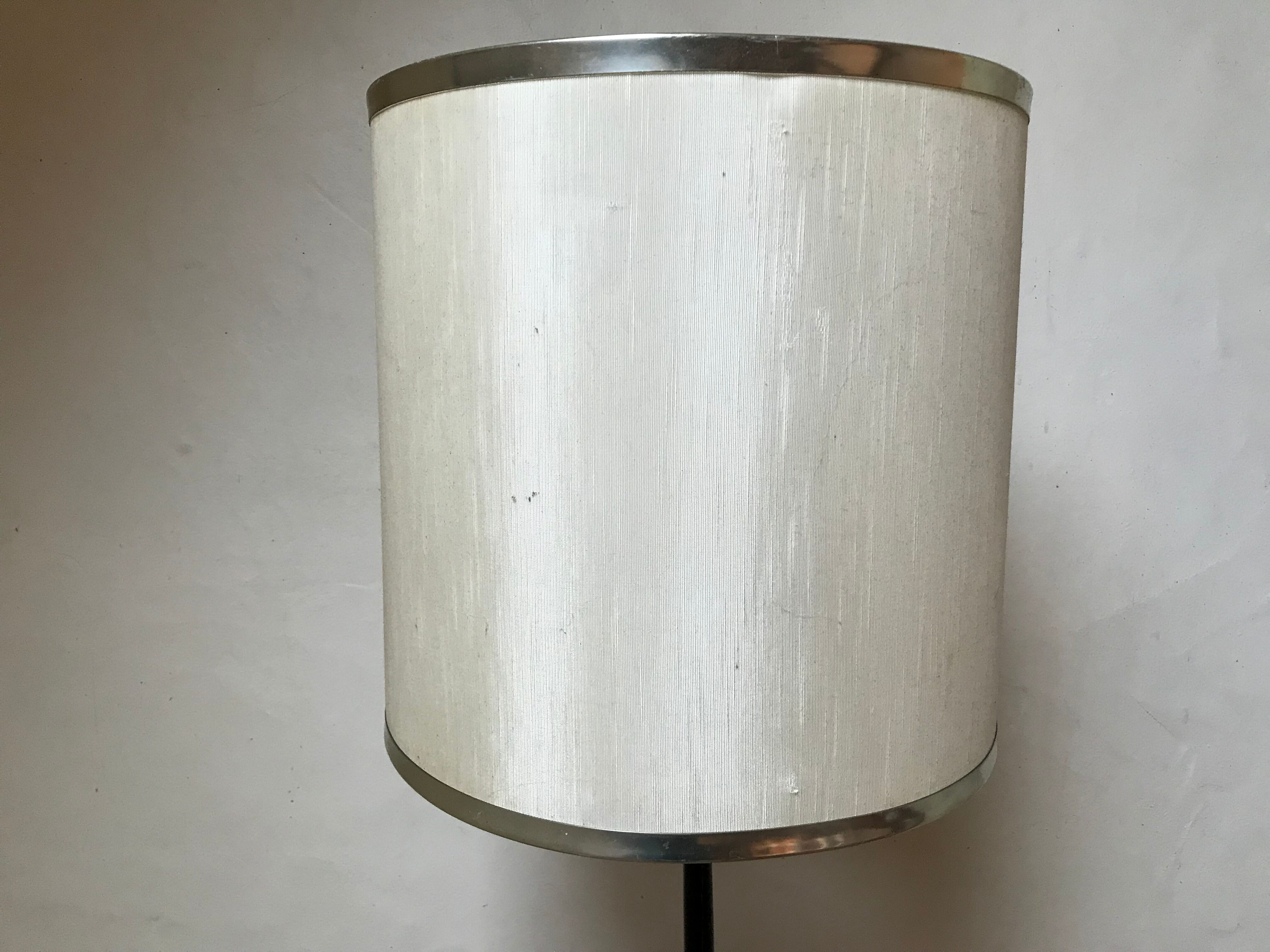 Floor lamp in black lacquered metal, 50s.