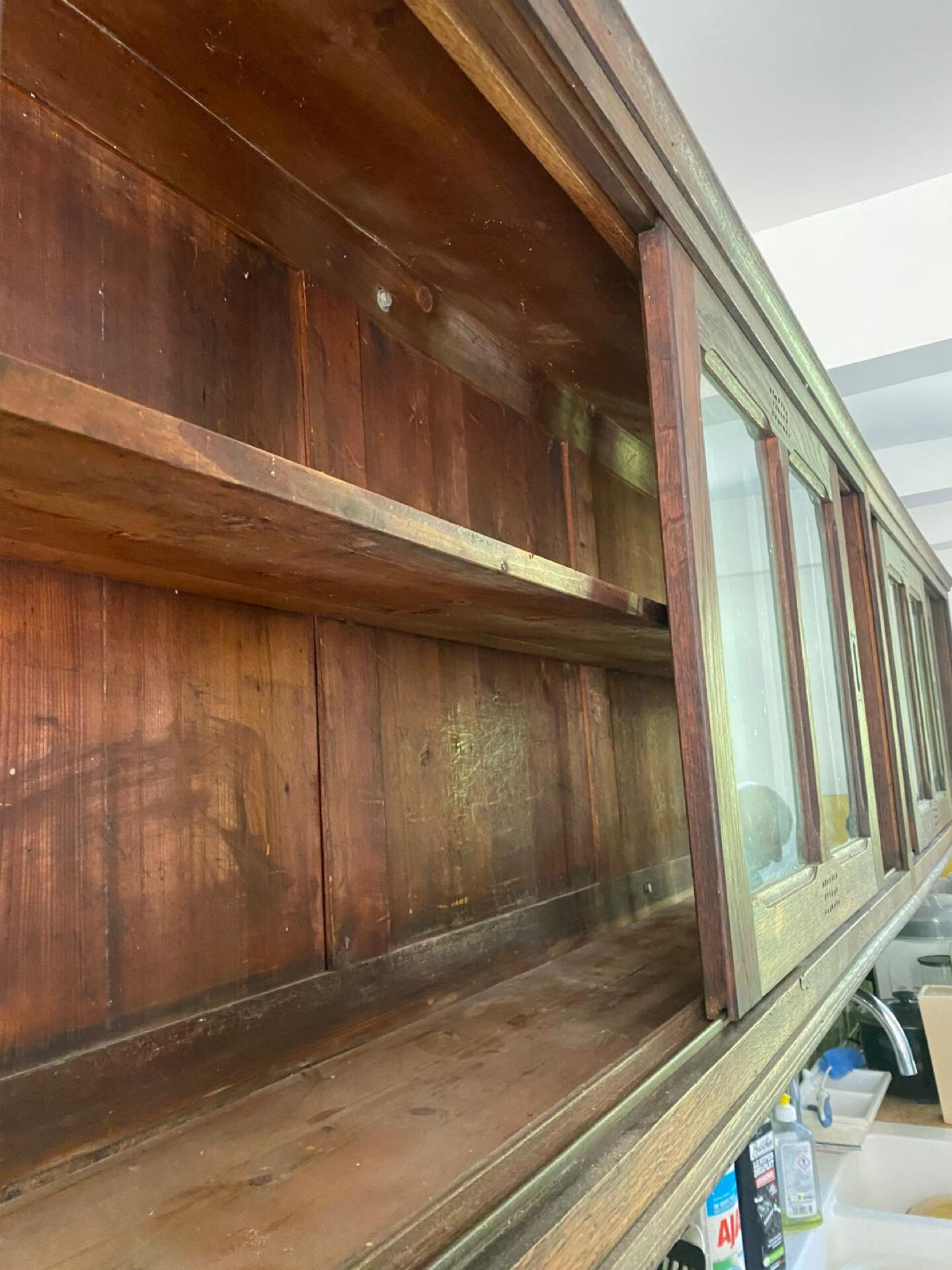 Authentic antique apothecary wall unit – 5 metres – solid wood