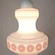 Vintage French pendant light in cream-white glass with pink flowers