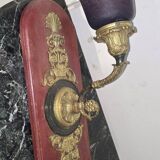 Large bronze and glass paste wall light.