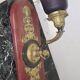Large bronze and glass paste wall light.