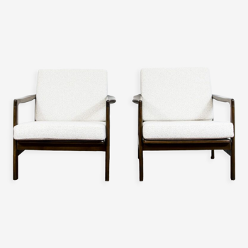 Pair of Restored Beige B-7522 armchairs by Zenon Bączyk, 1960’s