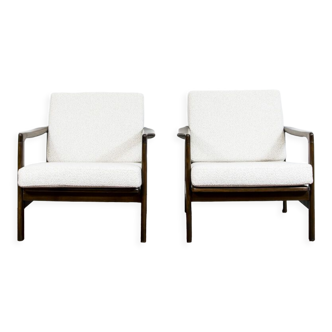 Pair of Restored Beige B-7522 armchairs by Zenon Bączyk, 1960’s