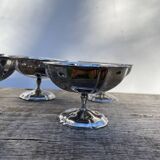 6 stainless steel cups on foot 1970