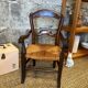 Fauteuil en paille vintage pour enfant