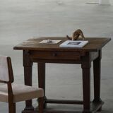 Primitive side table from the early 19th century in pine, Danish baroque cabinetmaker.