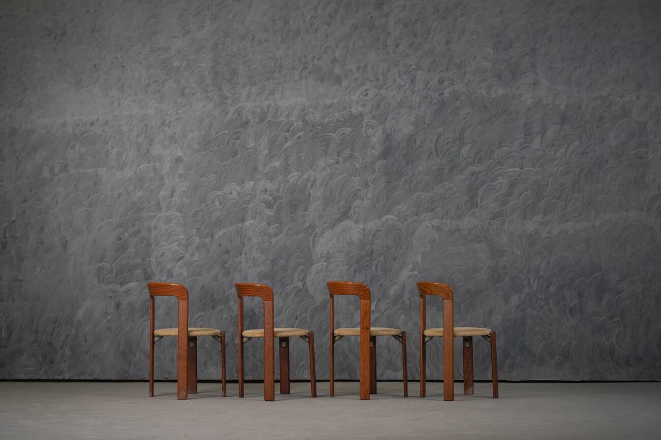 Vintage Hay Rey dining chairs by Bruno Rey for Kush Co, Switzerland 1970s set of 4