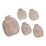 Vintage fruit service in moulded glass pineapple design.