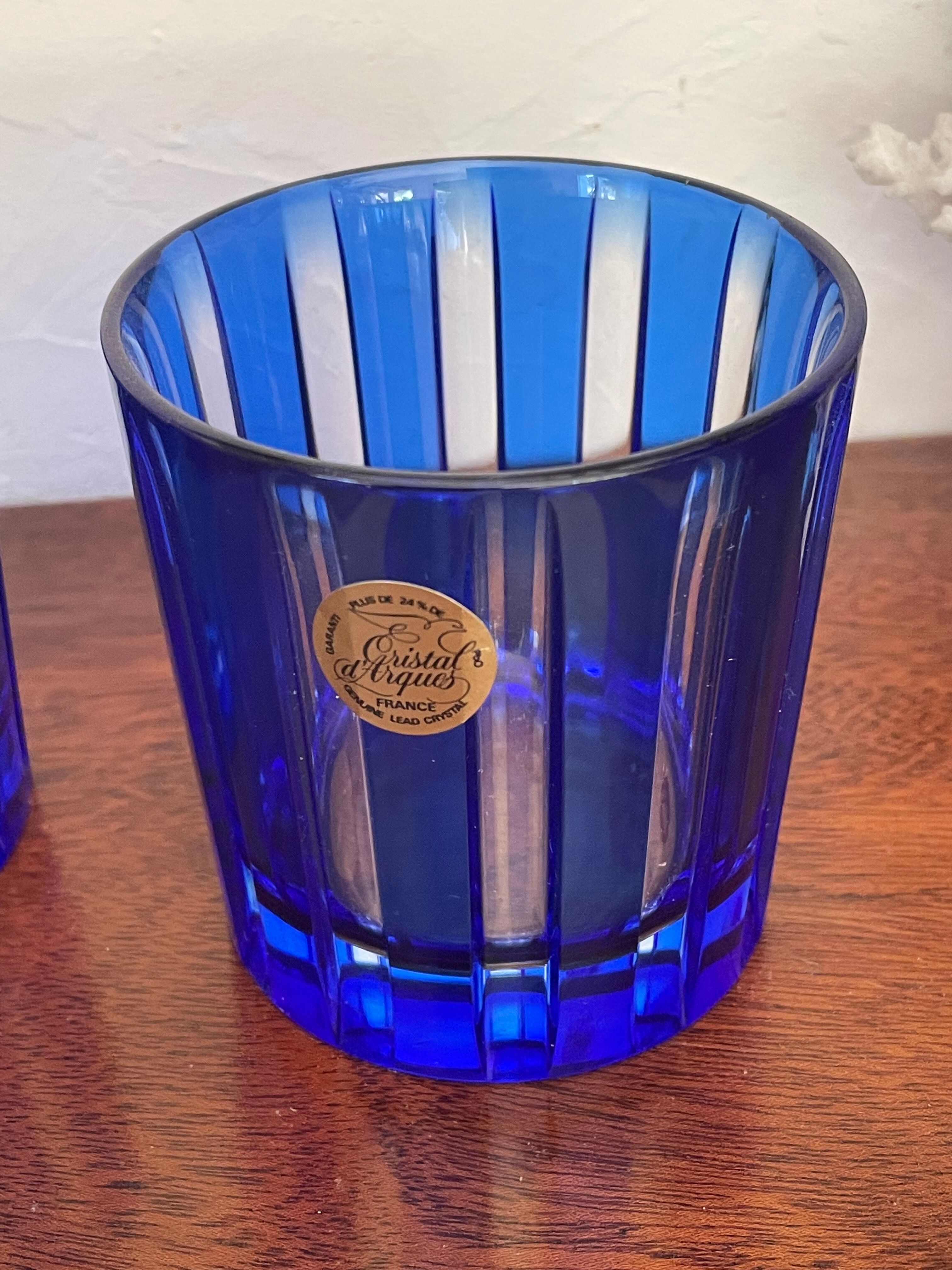 Pair of vintage Arques crystal whisky glasses
