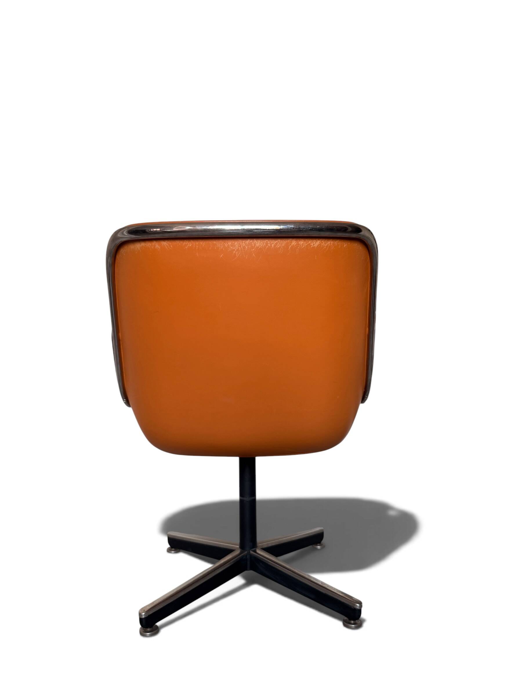 Charles Pollock Knoll Office Chair Patinated Camel Leather