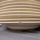 Ancien 10x Assiette Creuse Villeroy Boch Beige Doré Mettlach France Saar Ec