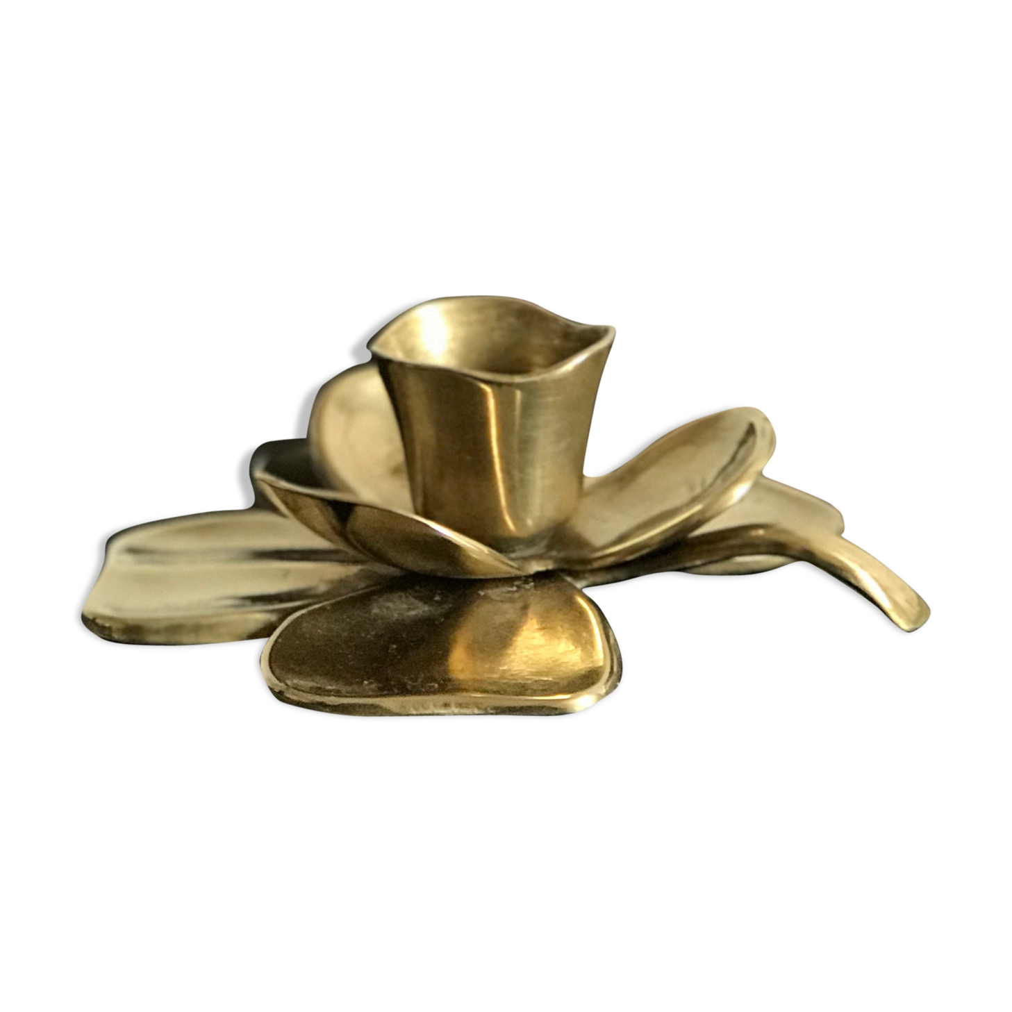 Brass candlestick shaped flower