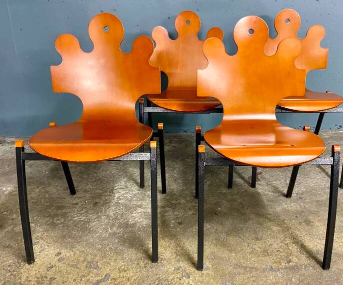 3 "Puzzle" chairs, designed by Essaime, France 1995