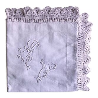 Antique lilac cotton pillowcase