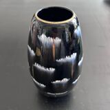 Black, white and gold art deco vase