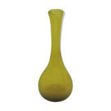 Vase en verre jaune avec détails bulles