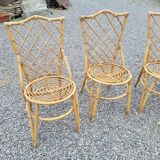 7 vintage rattan chairs