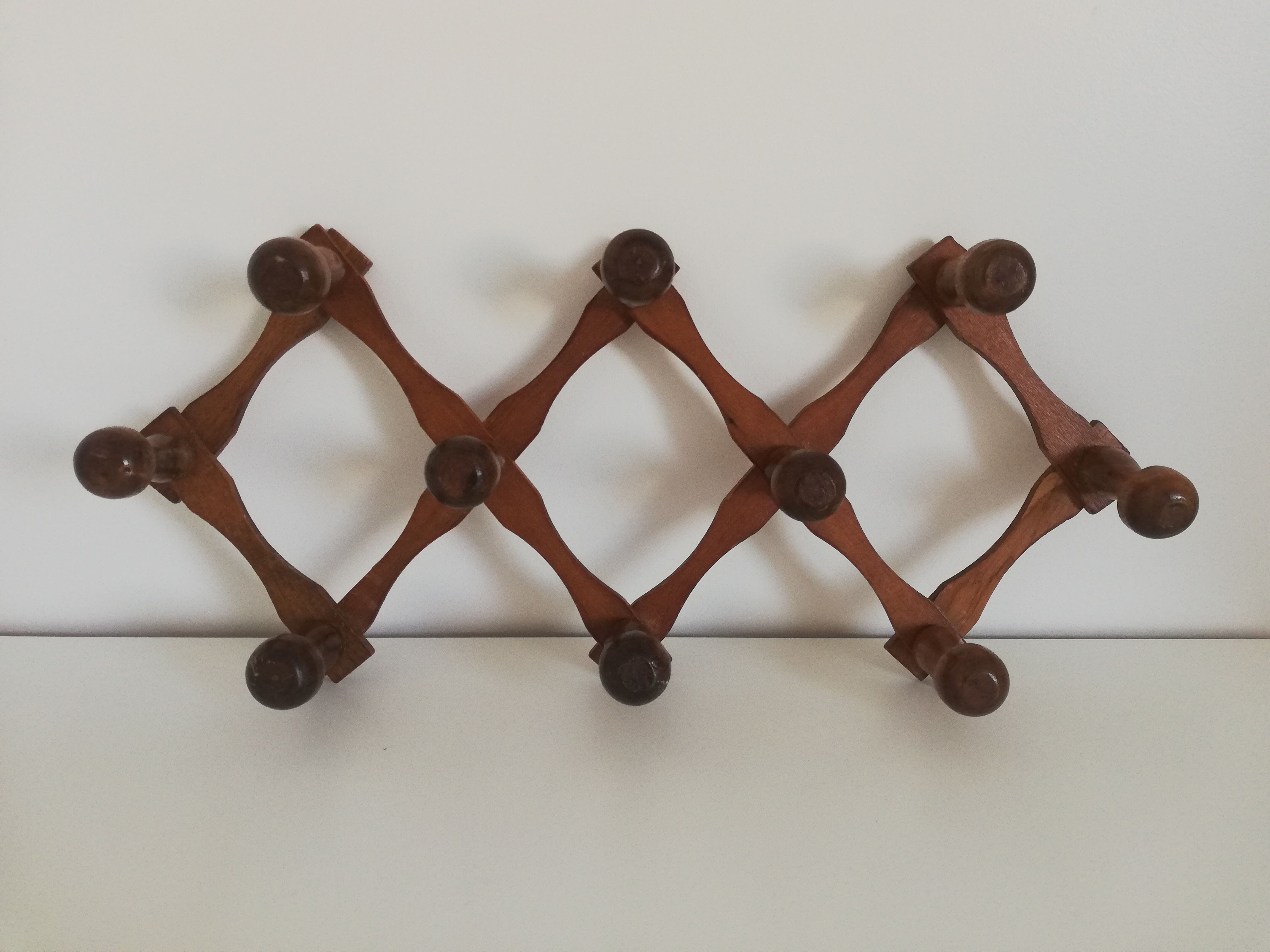 Vintage accordion coat rack