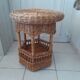 Pedestal table 2 floors in natural rattan