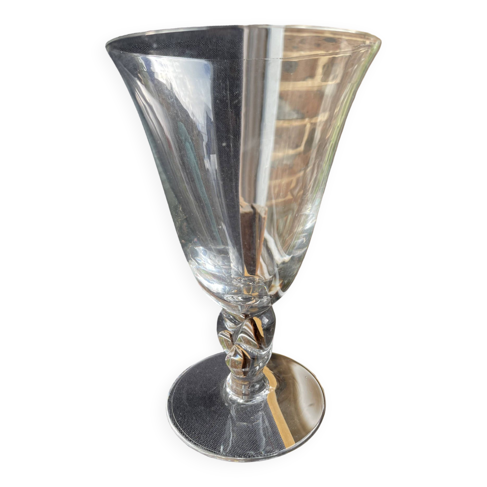 4 large conical glasses