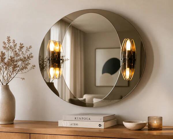 Mirror with 70's sconces
