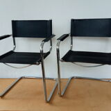 Leather and chrome armchair from the 70s/80s