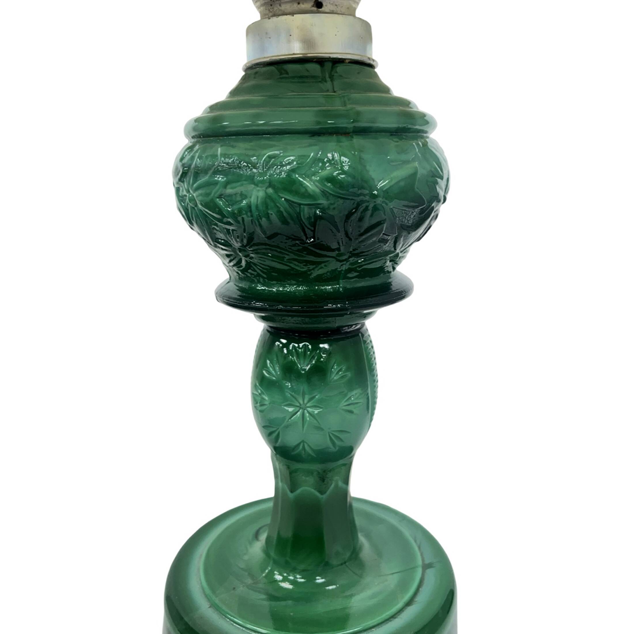 Malachite glass table lamp, Czechoslovakia, 1960s | Vintage MCM