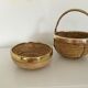 Bamboo and brass handle basket