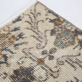 Dark gray & beige vintage rug, 206x102 cm