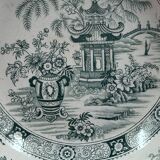 Ancient large earthenware platter creil and montereau, japonese decoration. 27 x 6