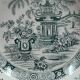 Ancient large earthenware platter creil and montereau, japonese decoration. 27 x 6