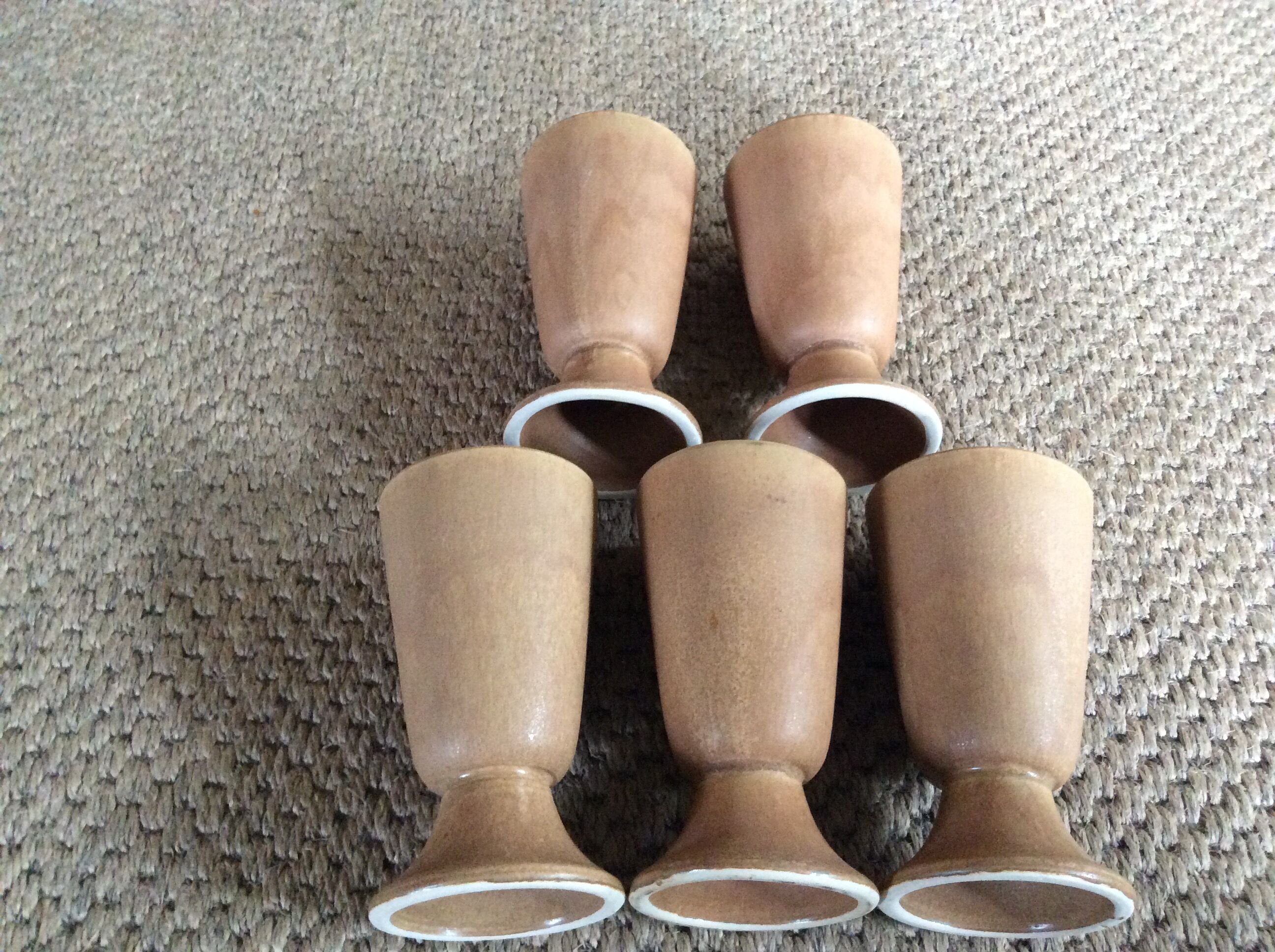 Series of 5 sandstone cups
