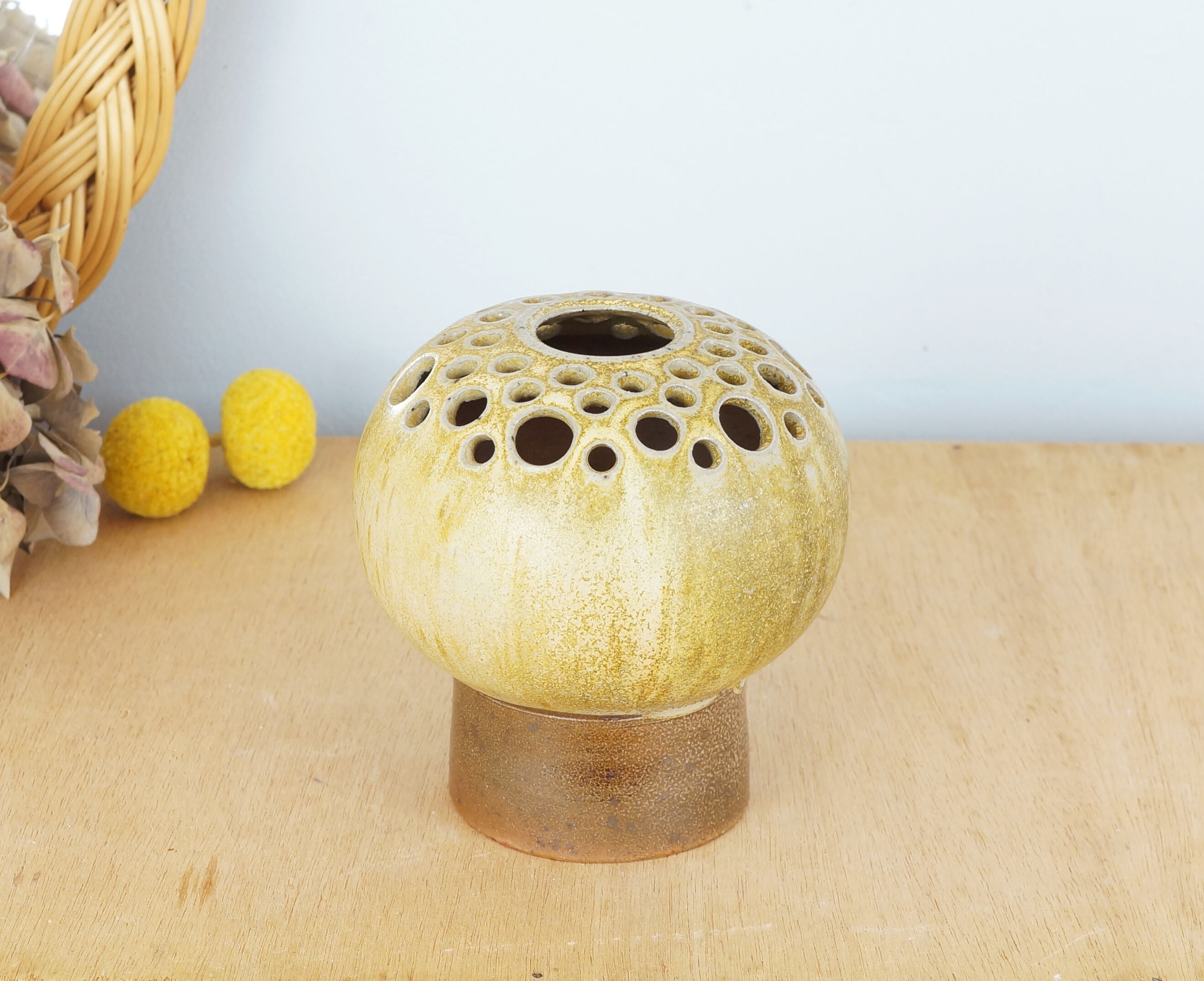 Vintage stoneware vase 70s