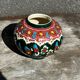Petit Vase Vintage rond en céramique Turque H 11 cm